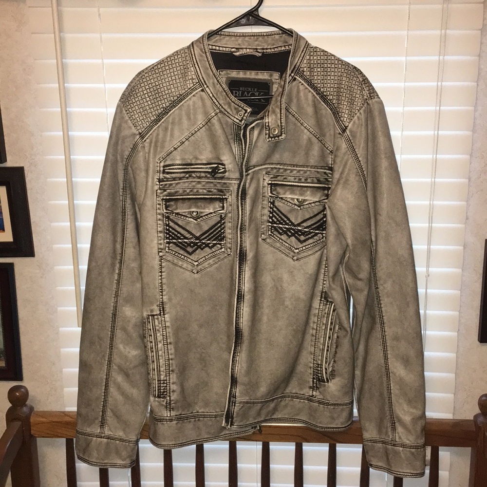 Buckle Black Faux Leather Jacket